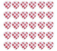 SUNNYCLUE 1 Box 30Pcs Checkered Heart Charm Checkerboard Charms Bulk Red White Metal Alloy Enamel Love Hearts Chic Racing Flag Valentines Pendants for Jewelry Making Bracelets Earrings DIY Crafts