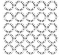 SUNNYCLUE 1 Box 30Pcs Circle Charms Silver Engraved Charms Round Lettering Cheer Stamped Alloy Metal Letter Connector Charms for Jewelry Making Charms Accessory DIY Birthday Cheering Gifts Women