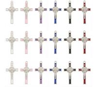 SUNNYCLUE 1 Box 30Pcs Crucifix Rosary Charm Rosary Charms Bulk Chic Easter Cross Enamel Metal Centerpiece Sufferer Dangle Pendants for Jewelry Making DIY Crafts Necklace Bracelet Supplies Adults