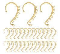 SUNNYCLUE 1 Box 30Pcs Ear Cuff Findings Gold Earring Cuffs Painless Non Piercing Clip on Ear Cuffs Earrings Ear Wrap for jewellery Making Accessories Women Adults DIY Dangle Earrings Crafts Supplies