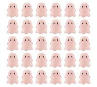 SUNNYCLUE 1 Box 30Pcs Ghost Beads Bulk Halloween Cartoon Bead Pink Acrylic Opaque Holiday 3D Ghosts Shaped Loose Spacer Small 2mm Hole Beads for Bracelet jewellery Making Necklace DIY Crafts Accessori