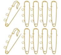 SUNNYCLUE 1 Box 30Pcs Gold Safety Pin Kilt Pins Bulk Metal Iron Heavy Duty Fastener Decoration Loops Clasp Brooches Findings with 3 Holes for Sweater Hat Scarf Skirt Clothes DIY Jewellery Accessories
