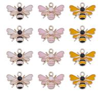SUNNYCLUE 1 Box 30Pcs Honey Bee Charms Bee Enamel Charms Bees Charms Gold Insect Charm Honeybee Charms Bulk Spring Charm for jewellery Making Charms DIY Earrings Bracelet Necklace Crafts Supplies