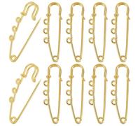SUNNYCLUE 1 Box 30Pcs Kilt Pin Safety Brooch Pins Bulk Metal Iron Heavy Duty Fastener Decoration Loops Clasp Brooches Findings with 3 Holes for Hat Scarf Skirt Clothes DIY Jewellery Accessories