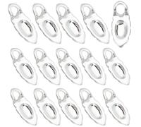 SUNNYCLUE 1 Box 30Pcs Metal Earring Bails Silver Pendant Bail Bulk Brass Small Spoon Shape Oval Connector Charm Glue on Flat Pad Bails for Jewellery Making Charms Pendants Earrings DIY Crafts Findings