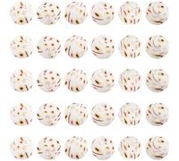 SUNNYCLUE 1 Box 30Pcs Pattern Silicone Beads Round Sunflower Beads 15mm Bulk Sun Flowers Printed Bubblegum Ball Spring Spacer for Jewellery Making Crafts Pens Lanyard Bracelets Keychains Bag Supplies