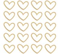 SUNNYCLUE 1 Box 30Pcs Real 18K Gold Plated Valentine Heart Connector Charm Open Bezel Heart Charms Stainless Steel Linking Rings Connectors Charm for jewellery Making Charms Supplies DIY Earrings