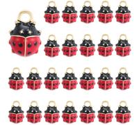 SUNNYCLUE 1 Box 30Pcs Red Ladybug Charm Enamel Insect Charms Bulk Golden Metal Alloy Lucky Ladybirds Animals Beetles Shaped Tiny Pendants for Jewellery Making Necklaces Bracelets DIY Crafts Findings