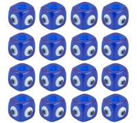 SUNNYCLUE 1 Box 30Pcs Resin Evil Eye Beads Blue Eye Beads Plastic Geometric Square European Cube Large Hole 6mm Loose Spacers for Jewellery Making Bracelets Necklace Earrings DIY Crafts Supplies