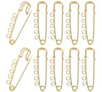 SUNNYCLUE 1 Box 30Pcs Safety Brooch Pins Gold Kilt Pin Bulk Metal Iron Heavy Duty Fastener Decoration Loops Clasp Brooches Findings with 5 Holes for Sweater Hat Skirt Clothes DIY Jewellery Accessories