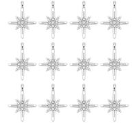 SUNNYCLUE 1 Box 30Pcs Star Rhinestone Charms Celestial Charm Metal Silver North Hexagram Cubic Zirconia Six Pointed Stars Pendants for Jewellery Making Keychain Bracelet Earring DIY Crafts Beginners