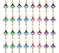 SUNNYCLUE 1 Box 32Pcs 8 Styles Ballerina Charms Ballet Charm Bulk Alloy Enamel Elegance Dress Dancer Charm for jewellery Making Charms Necklaces Keychains DIY Wedding Holidays Women Beginners Adults