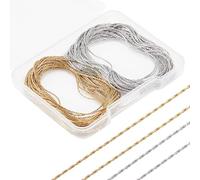 SUNNYCLUE 1 Box 33 Feet/10m Soldered Necklace Chain Stainless Steel Long jewellery Chains Bulk Metal Sliver Gold Cardano Unfinished Link Extension Connectors Chain for jewellery Making Necklace DIY Cr