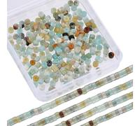 SUNNYCLUE 1 Box 334Pcs Flat Stone Beads Disc Stone Bead 4mm Gemstone String Flat Semi Gemstone Healing Energy Amazonite Spacer Loose for Jewellery Making DIY Earrings Bracelet Necklace
