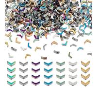 SUNNYCLUE 1 Box 350Pcs 7 Colors V Shaped Beads Hematite Bead Bulk Colorful Natural Stone Electroplate Gemstone Arrow Arrowhead Loose Spacer Beads for Jewellery Making Bracelets Necklaces DIY Crafts