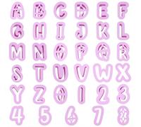 SUNNYCLUE 1 Box 35Pcs Letter and Number Cookie Cutters Letter Clay Cutters Plastic Alphabet A to Z and 1 to 8 Shaped Cute Molds Tool Set for DIY Crafts Cake Baking Accessories Holiday Party Decor