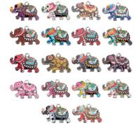 SUNNYCLUE 1 Box 36Pcs 18 Styles Elephant Charms Bulk Metal Elephants Charms Mini Alloy Enamel Animal Silver Charms for jewellery Making Charms Bracelets Necklaces Earrings Women DIY Crafts Supplies
