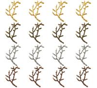 SUNNYCLUE 1 Box 4 Colors 16Pcs Branches Charm Tree Branch Charm Bulk Silver Gold Antique Blanks Metal Leaves Beads Trays Pendants for Jewelry Making Crafts Necklace DIY Supplies Finding Women Adults
