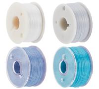 SUNNYCLUE 1 Box 4 Rolls 0.1mm Polyester Beading String Knotting Cord Bulk Blue Thin Seed Bead Thread High Gloss Craft String Thread for Beading Bracelets Necklace jewellery Making DIY Crafts Accessori