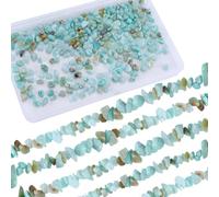SUNNYCLUE 1 Box 4 Strands Chip Stone Bead Natural Chip Stones Crushed Natural Irregular Shape Gemstone Amazonite Chips Bulk Energy Healing Gemstones for Jewellery Making DIY Garden Vase Home Decor
