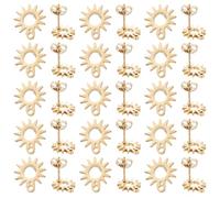 SUNNYCLUE 1 Box 40 Sets Stud Earring Findings Sun Post Earrings with Loop Stainless Steel Earring Post And Butterfly Earring Backs Gold Earring Studs for Jewellery Making Accessories Dangle Earrings