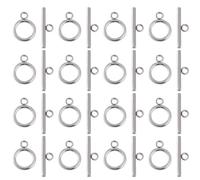 SUNNYCLUE 1 Box 40 Sets Toggle Clasps Stainless Steel Toggle Clasp Bracelet Clasps Closures Bar and Ring Clasps OT Clasps Connectors for Jewellery Making Accessories DIY Necklace Bracelet Supplies