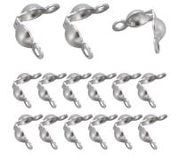 SUNNYCLUE 1 Box 400Pcs Knot Cover 304 Stainless Steel Bead Tips Crimp Bead Covers Bead Tip End Cap Knot Covers Small Knot Cover Beads Open Bead Tips Ends Caps for Jewellery Making Accessories Craft
