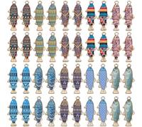 SUNNYCLUE 1 Box 40Pcs 10 Colours Enamel Fish Charm Cute Sea Animal Charms Alloy Metal Gold Colorful Ocean Life Goldfish Charms for Jewelry Making Charms DIY Craft Necklace Bracelet Earring Adults