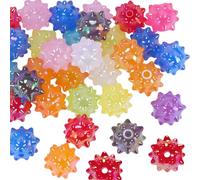 SUNNYCLUE 1 Box 40Pcs Acrylic Focal Beads Bulk Beadable Pen Acrylic Beads 18mm 3D Echinus Shaped Random AB Colors Focals Bubblegum Loose Spacers for Pens Keychain Making Bag Charm DIY Crafts Supplies