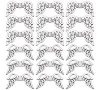 SUNNYCLUE 1 Box 40Pcs Angel Wing Bead Silver Angel Wings Beads Small Alloy Hollow Vintage Guardian Metal Fairy Tibetan Style Loose Spacers Bead for Jewellery Making Charms Beading Bracelet Supplies