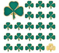 SUNNYCLUE 1 Box 40pcs Clover Lapel Pin Green Clover Pin St Patricks Day Enamel Three Leaf Good Luck Shamrock Ireland Irsih Badge Festivals Gifts for Women Hats Backpacks Gifts Souvenir Decorations