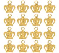 SUNNYCLUE 1 Box 40Pcs Crown Charm Bulk Crown Charms Gold Alloy Metal Tiara Royal Flat Diadem Queen King Charm for Jewellery Making Charms Diy Necklaces Bracelets Earrings Keychains Birthday Gifts