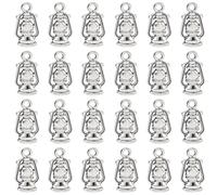 SUNNYCLUE 1 Box 40Pcs Lantern Charm Mini Lantern Charms Vintage Silver Tibetan 3D Kerosene Lamp Antique Retro Tiny Hanging Pendants for DIY Necklaces Earrings Bracelets Crafts Making Gifts Christmas