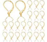 SUNNYCLUE 1 Box 40Pcs Leverback Earring Hooks Gold Earring Hook Bulk Metal 304 Stainless Steel Dangle Ear Wires Findings with Ice Pick Pinch Bails for Earrings Jewellery Making DIY Crafts Accessories