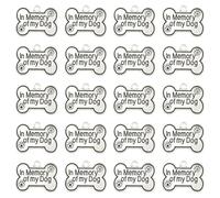 SUNNYCLUE 1 Box 40Pcs Memorial Dog Charms Silver Dog Bone Charms Engraving Beloved Pet Puppy Paw Memories Letter Tag Dangle Pendants for Jewellery Making Necklaces Bracelets Earrings DIY Crafts Adults