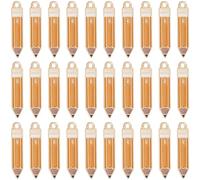 SUNNYCLUE 1 Box 40Pcs Pencil Shaped Charms Teacher Enamel Charm Bulk Alloy Cute Crayon Gold Funny Metal Back to School Pendants for Jewellery Making Supplies DIY Craft Necklace Bracelet Earring Women