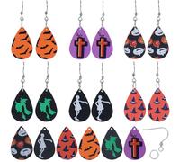 SUNNYCLUE 1 Box 44Pcs Halloween Earrings Making Kit Ghost Charms Bulk Pumpkin Charms Wizard Hat Skeleton Skull Charm Halloween Charms for jewellery Making Kits Holiday Women Adult DIY Gift Supplies