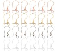 SUNNYCLUE 1 Box 48Pcs 4 Colors Stainless Steel Ear Wire Hooks Earring Fish Hook Leverback Long Teardrop Earwires Connector Kidney Earring Hooks Findings for jewellery Making Supplies DIY Dangle Earrin