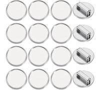 SUNNYCLUE 1 Box 48Pcs Cabochon Base Setting Silver Slide Charms Bulk Round Blank Bezel Tray Small Metal Alloy 8mm Hole Slider Beads for Jewellery Making Supplies DIY Crafts Wristbands Bracelets Adults