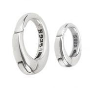 SUNNYCLUE 1 Box 4Pcs 925 Sterling Silver Spring O Rings Bulk Oval Ring Carabiner Small Metal Clip Clasps Purses Trigger Snap Hooks Gate Round Rings for jewellery Making Keyrings Bags Diy Crafts Suppli