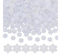 SUNNYCLUE 1 Box 500ocs Christmas Snowflake Beads Bulk Snowflake Shaped Beads Plastic Clear White Ab Color Small Mini Winter Snow Loose Spacers for Jewelry Making Women Adults Wedding Birthday Supplies