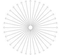 SUNNYCLUE 1 Box 500Pcs 50mm Long Earring Pins Silver Eye Pin Bulk Brass Open Eyepin Small Findings Pin Flat jewellery Head Pins for jewellery Making Charm Earring Bracelet Accessories Supplies DIY Cra