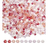 SUNNYCLUE 1 Box 500Pcs 6mm Faceted Crystal Bead Pink Glass Beads Bulk Briollete Rondelle Sparkle Bicone Gemston Loose Spacer Mini Charms Bead for Bracelets jewellery Making Necklace DIY Crafts Supplie