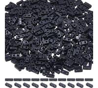 SUNNYCLUE 1 Box 500Pcs Half Tila Beads Black Square Seed Beads Bulk 2 Hole 1/2 Tila Cut Mini Japanese Glass Flat Rectangle Spacer Seed Beads for Jewellery Making Bracelets Necklaces Women DIY Crafts