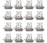 SUNNYCLUE 1 Box 50Pcs Boat Charms Bulk Nautical Charms Antique Vehicle Nautical Ocean Alloy Ship Vintage Lucky Charms for Jewelry Making Charms Supplies Craft Necklace Crafting Women Beginners Adult
