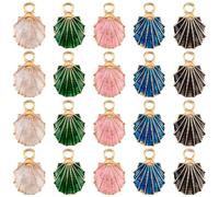 SUNNYCLUE 1 Box 50Pcs Conch Shell Charm Seashell Charms Enamel Bulk Colorful Summer Beach Ocean Sea Alloy Shells Charm for Jewellery Making Charms DIY Crafting Bracelets Necklaces Decoration Gifts