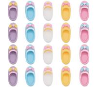 SUNNYCLUE 1 Box 50PCS Flip Flop Charms Bulk Cute Cabochons Flat Back Summer Resin Mini Cute Miniature Slipper Shoe Cabcohons for Jewellery Making Scrapbooking Embellishments Cellphone Case DIY Decor