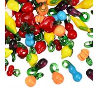 SUNNYCLUE 1 Box 50Pcs Fruit Lampwork Charms Vegetable Charm Bulk 3D Simulated Fruits Cherry Pumpkin Eggplant Gourd Glass Pendants for Jewelry Making Necklaces Earrings Keychains DIY Crafts Supplies