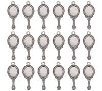 SUNNYCLUE 1 Box 50Pcs Mirror Charms Bulk Silver Mirrors Charm Tibetan Style Alloy Pendants Metal Antique Vintage Cute Magic Charm for jewellery Making Charms DIY Findings Bracelet Earrings Women Adult