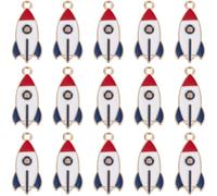 SUNNYCLUE 1 Box 50Pcs Rockets Charm Rocket Charms Bulk Small Enamel Alloy Metal Flat Astronomy Astronaut Spaceship Space Themed Charm for Jewellery Making Charms Diy Necklace Bracelet Earring Gifts